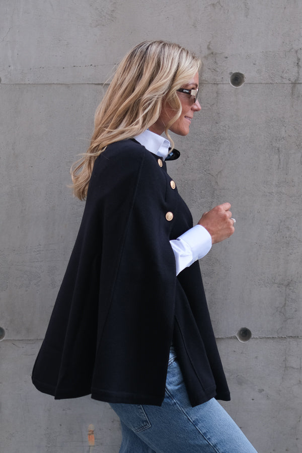 Mary Knitted Poncho Navy