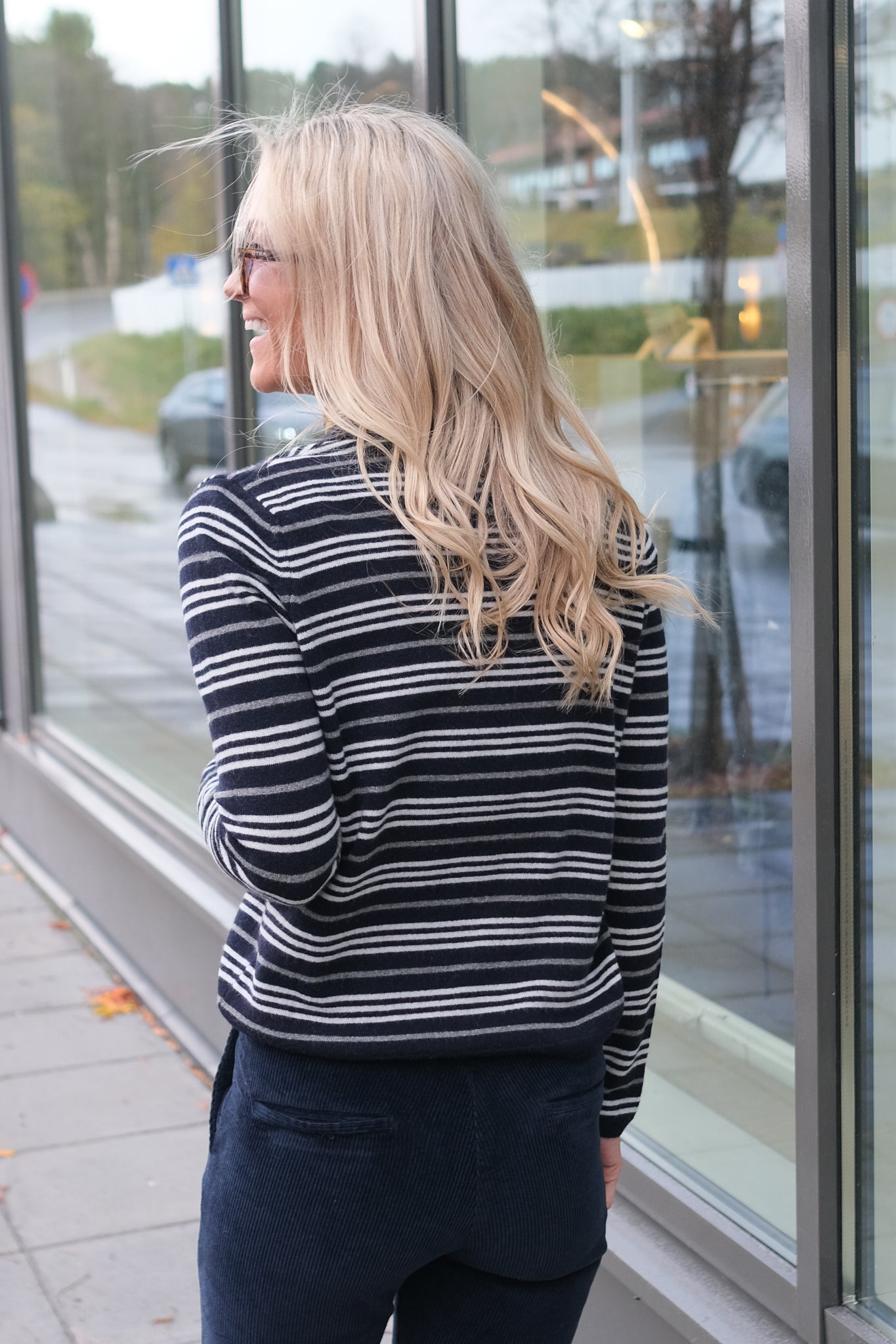 Cassie Stripe Dark Navy Multi