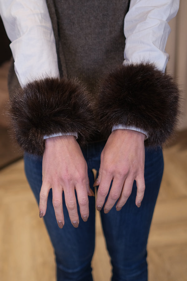 Fuskepels Arm Cuff Brun