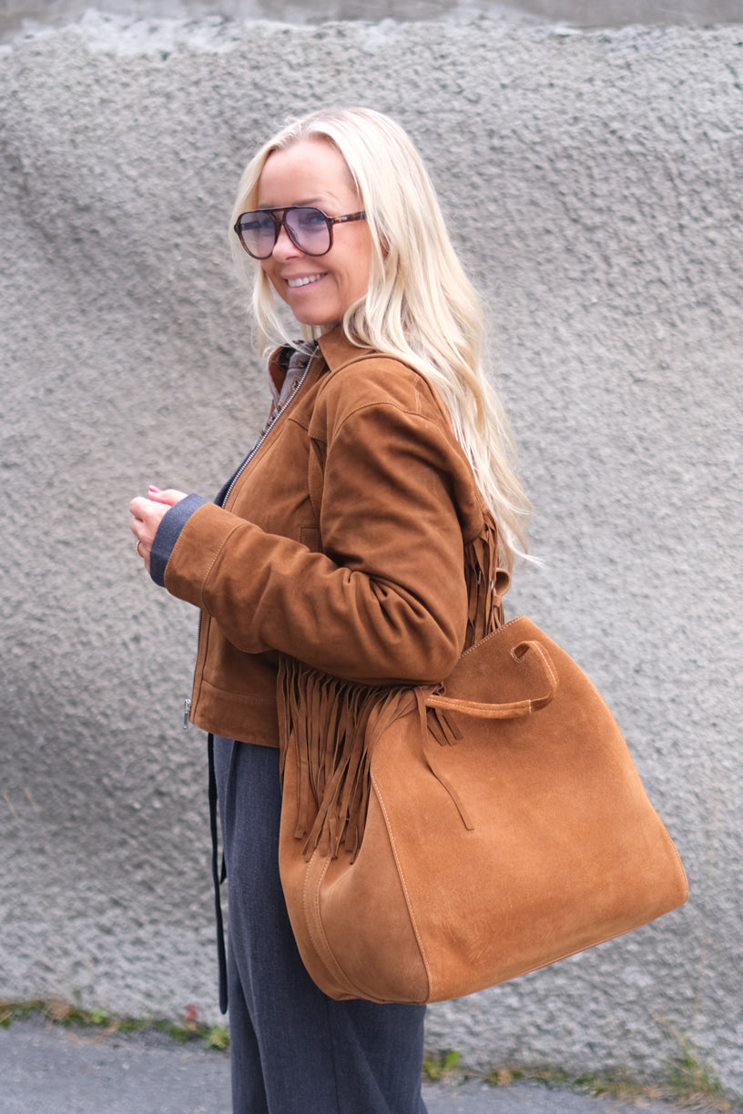 Sac Large Suede Cognac