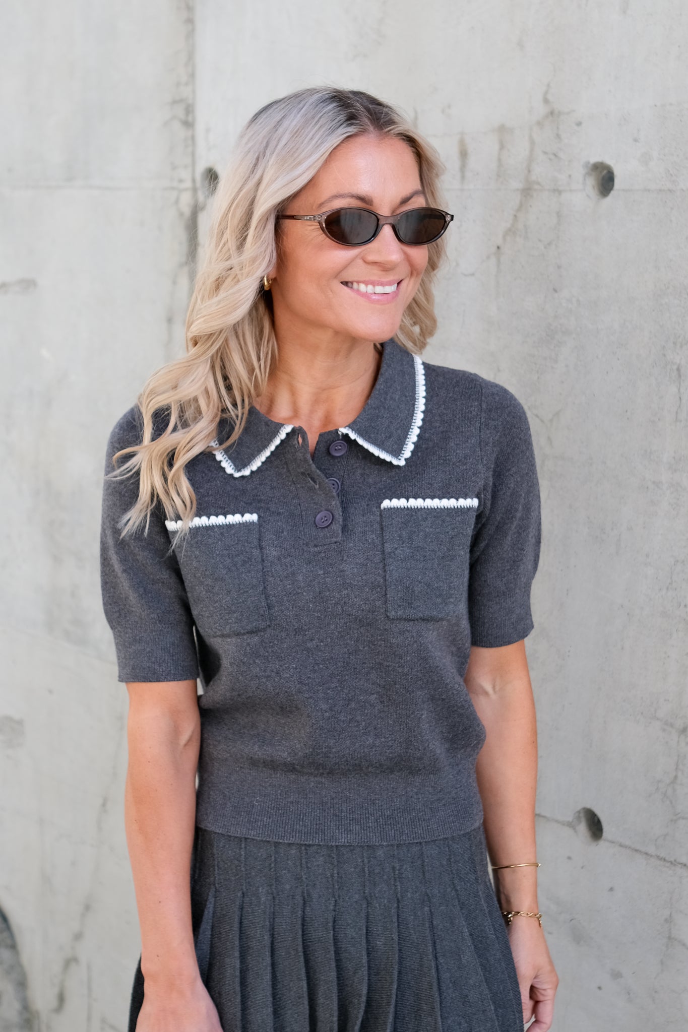 Polka Top Carbone