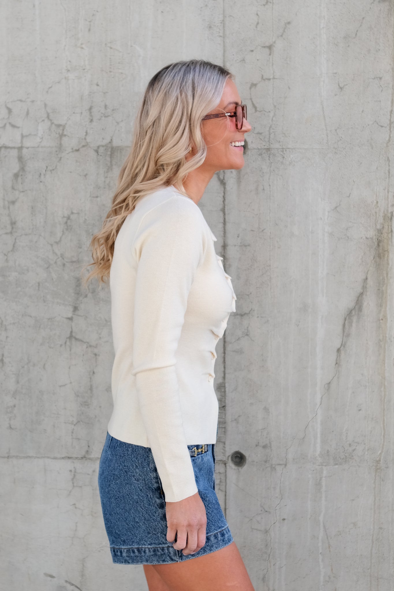 Gamira Cardigan Blanc Casse
