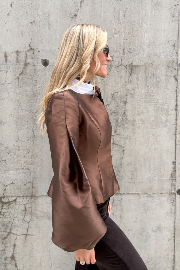 Vendela Balloon Sleeve Jacket Dark Brown