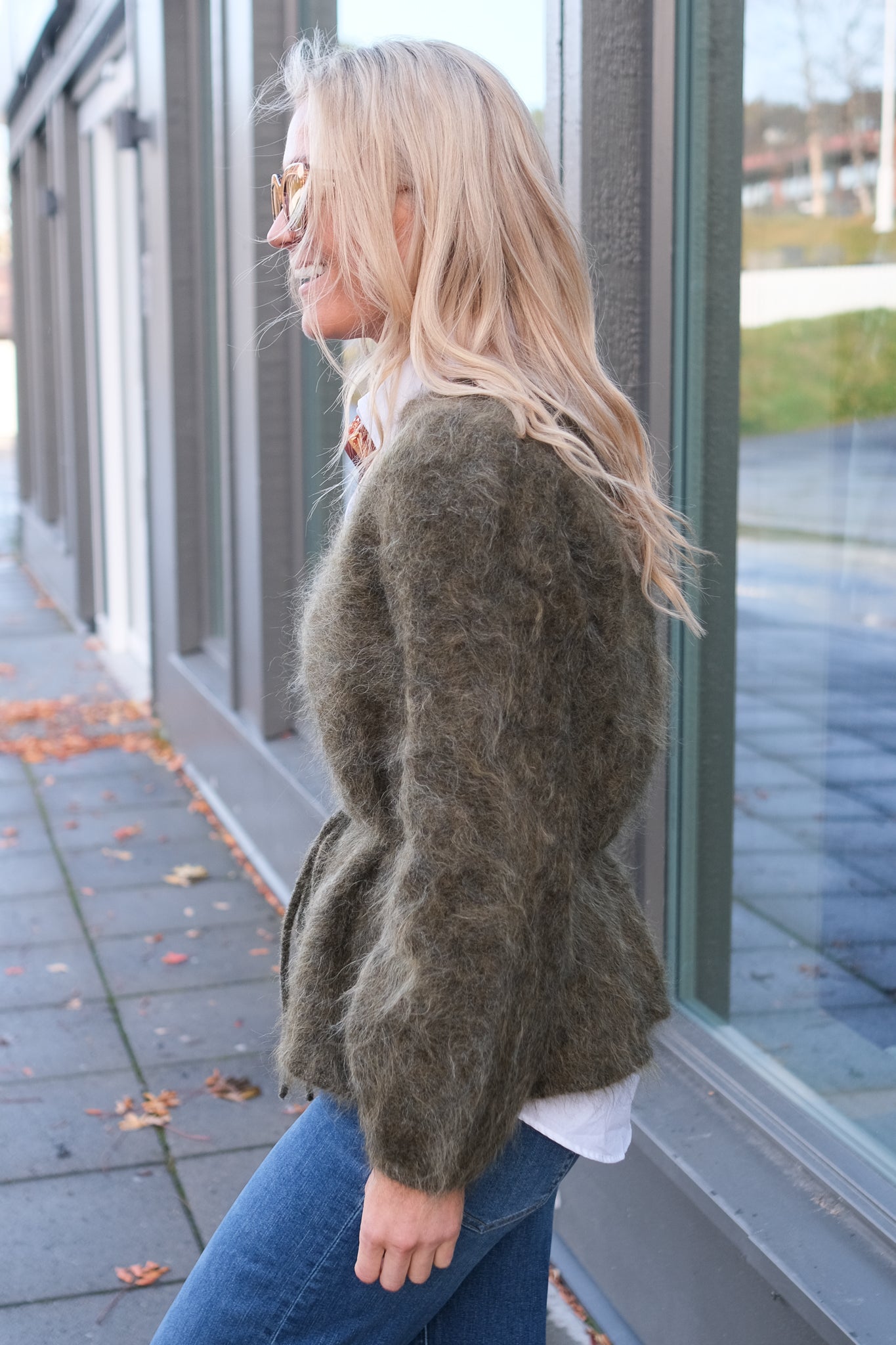 Fredrikke Chunky Cardigan Moss Green