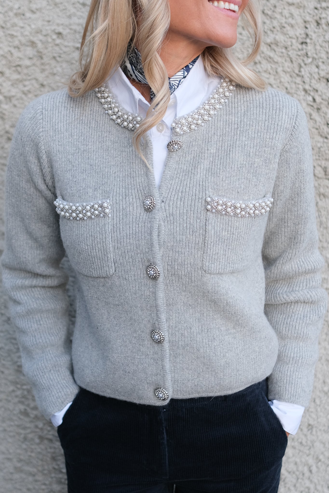 Garvi Cardigan Gris Chine