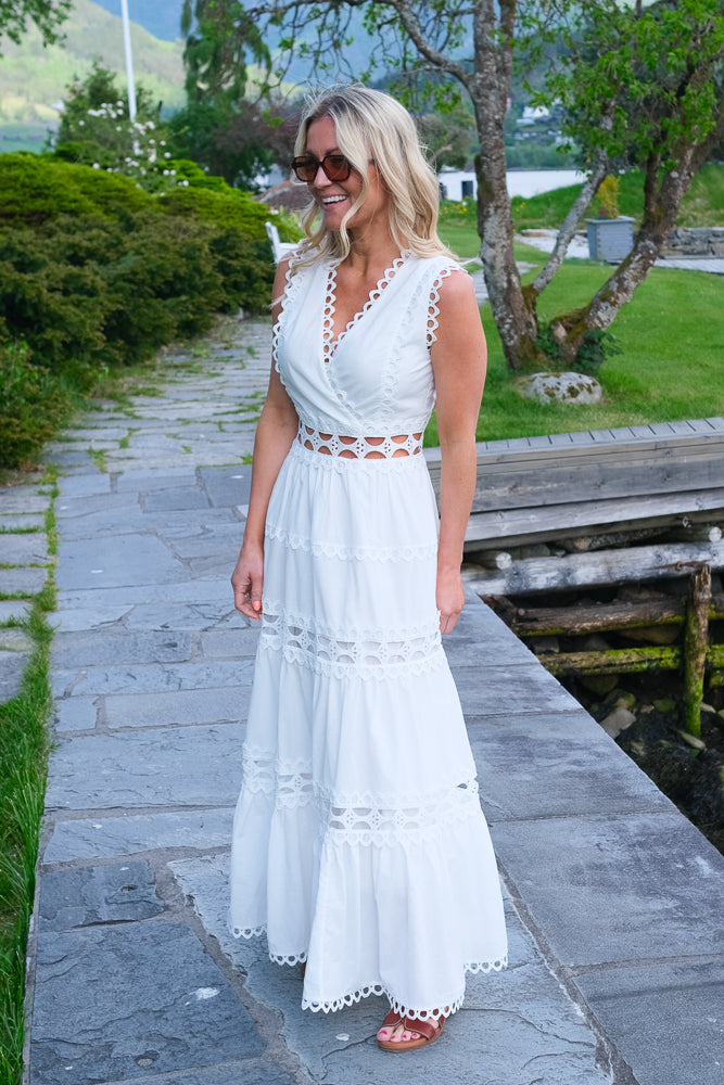 Blondekjole Maxi Hvit