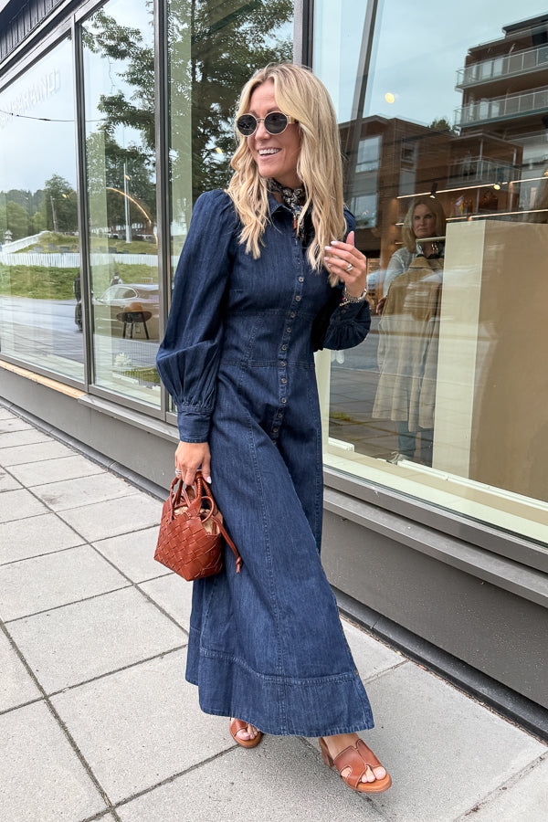 Denim Button-Down Dress Denim Blue
