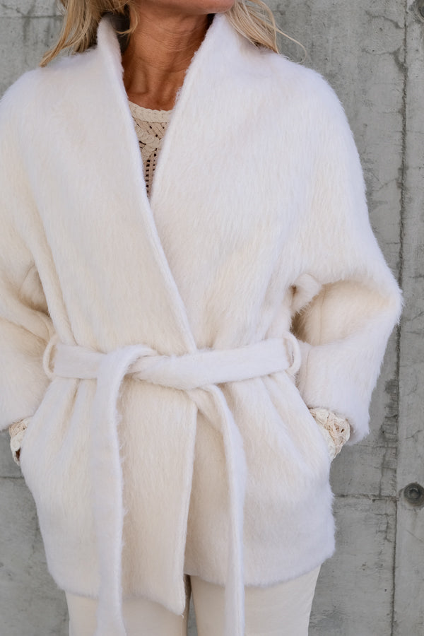 Akiko Wool Mohair Jacket Eggshell