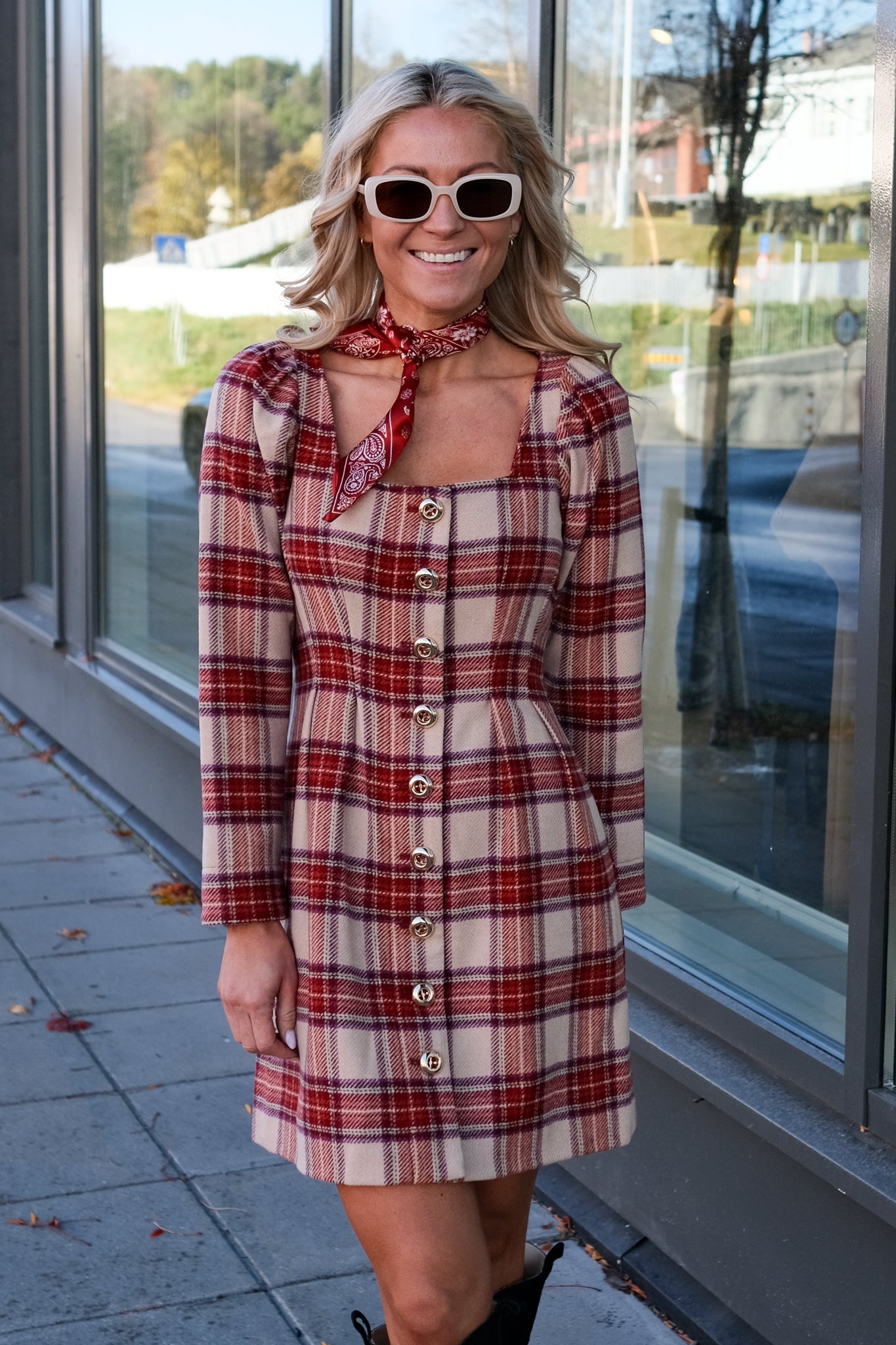 Tailored Mini Dress Checks