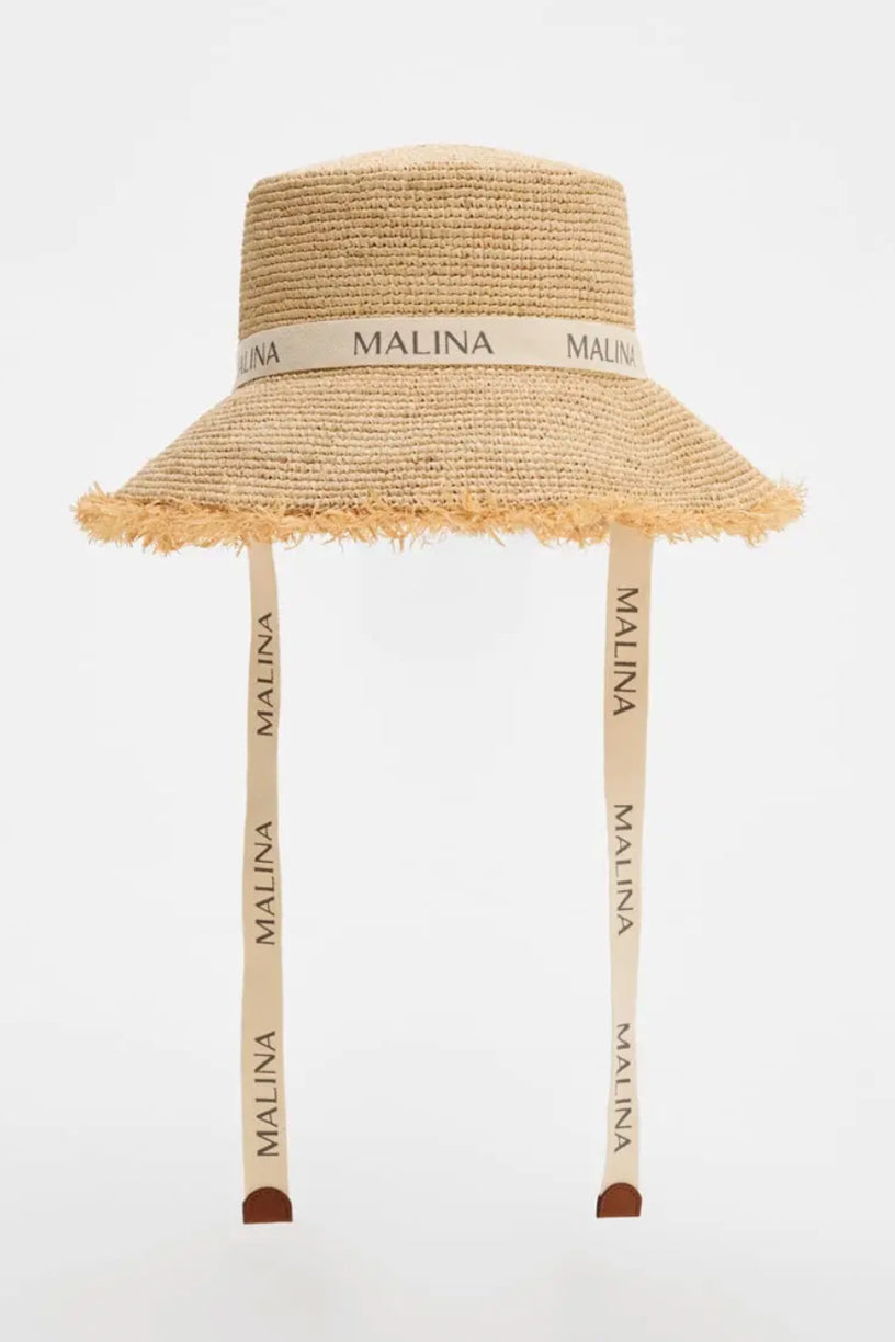 Judith Fringe Trimmed Raffia Hat Natural