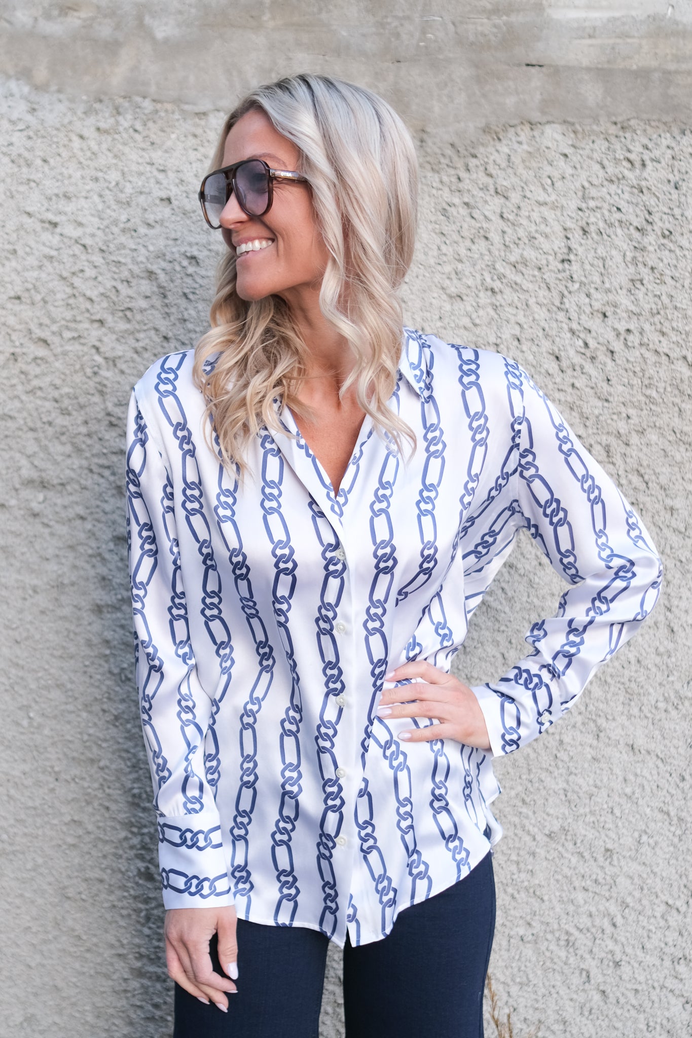 Dorian Silk Shirt Chain Stripe