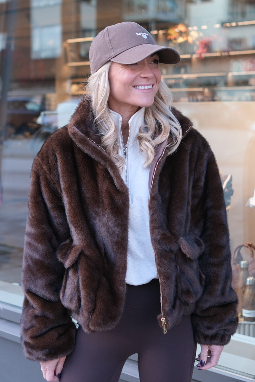 New York Fuskepels Jakke Minkbrun