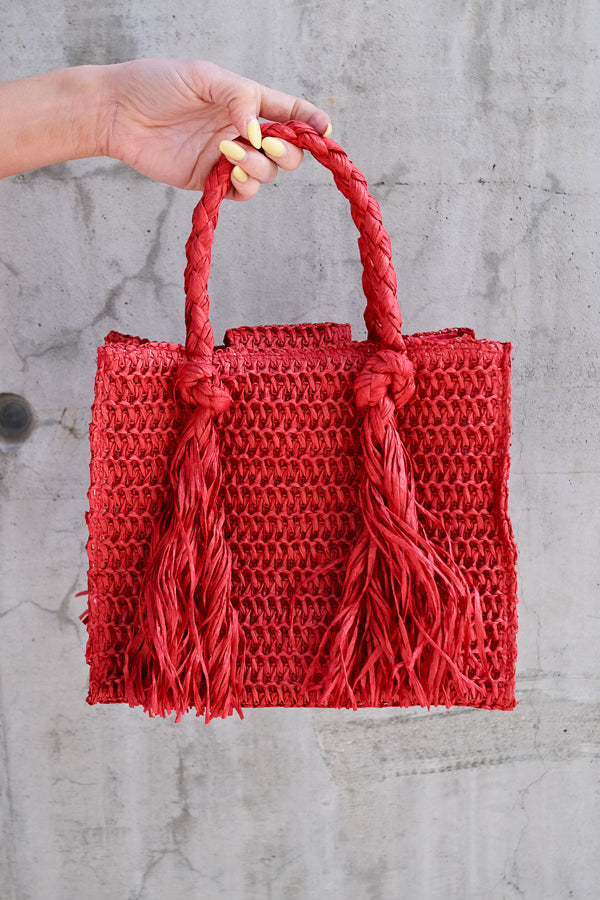 Sigrid Straw Bag Red