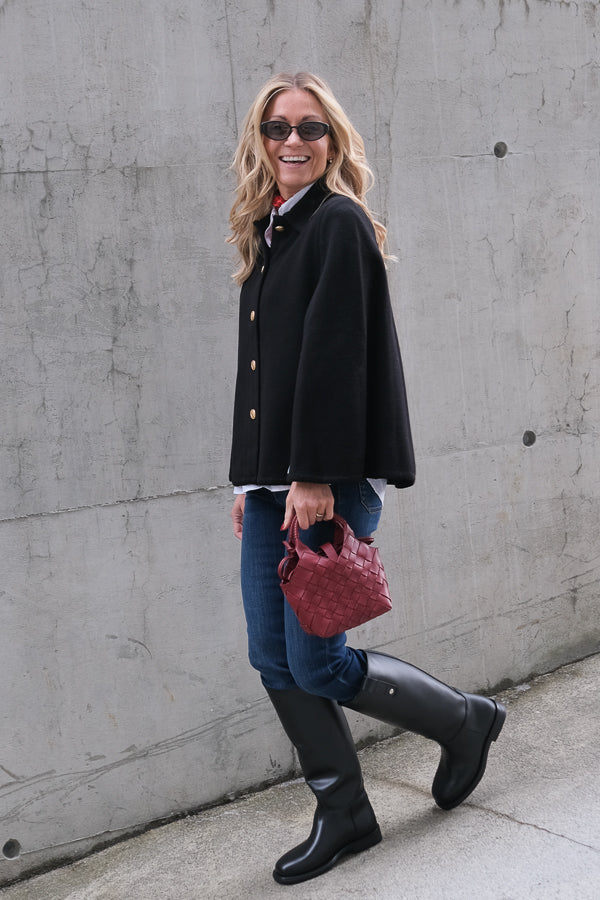 Maryan Knit Poncho Black