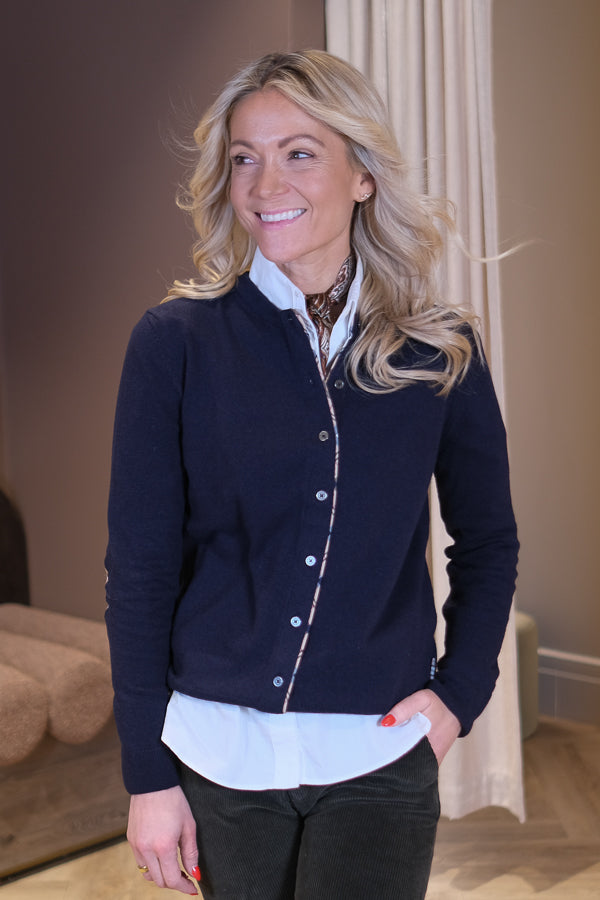 Pendle Knitted Cardigan Navy