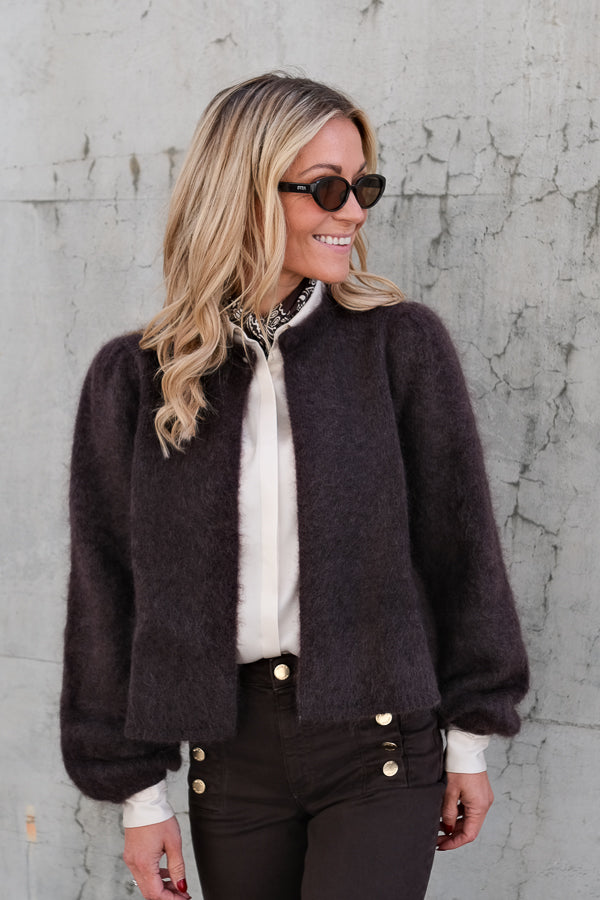 Amelia Chunky Cardigan Dark Brown