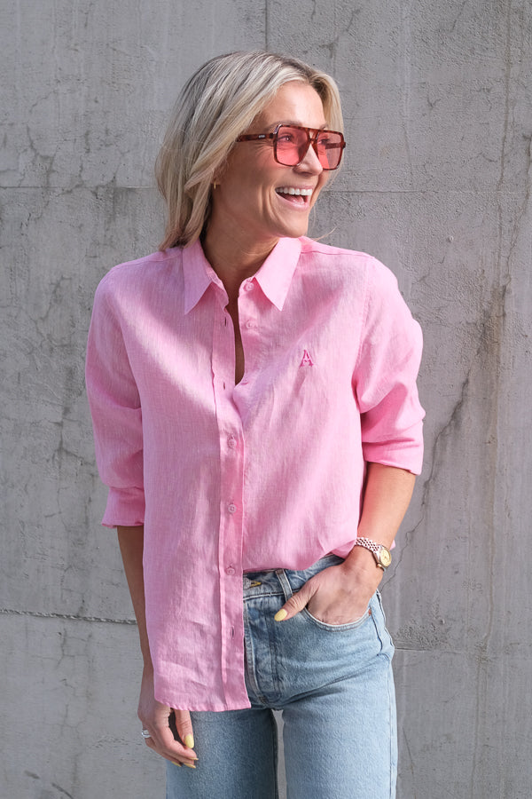 ARC Linen Classic Shirt Pink