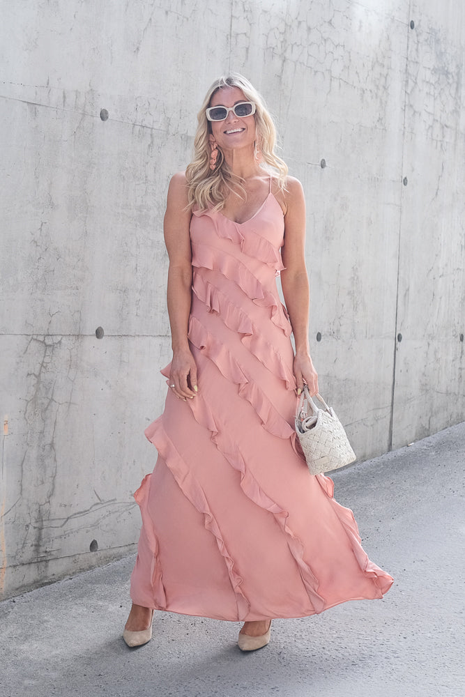 Jiselle Frill Dress Canyon Sunset