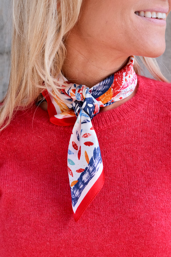 Italiensk Silke Skjerf Square Rød