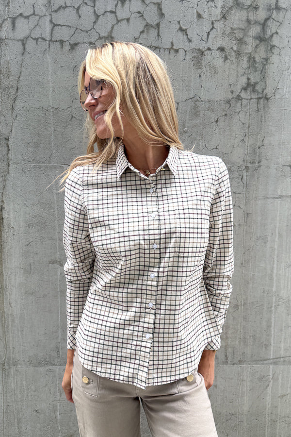 Woodside Check Shirt Birch Tattersall