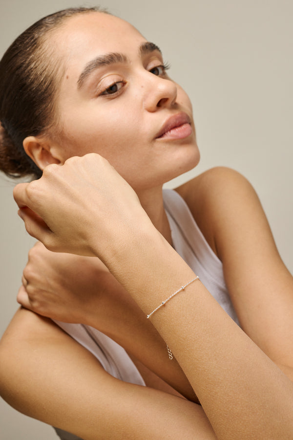 Bracelet Beaded Chain Silver