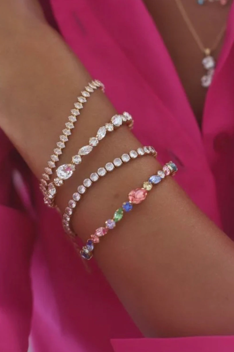 Crystal Navette Bracelet Gold Crystal
