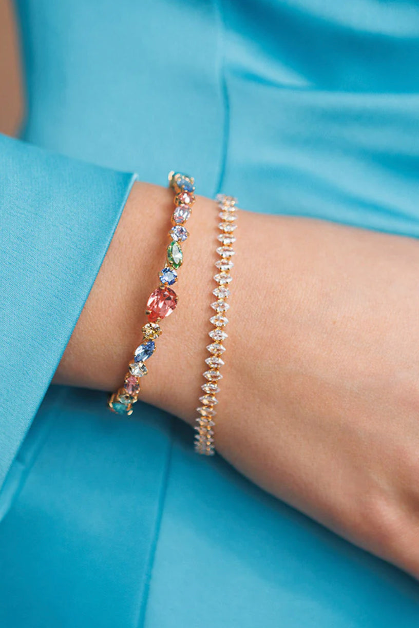 Crystal Navette Bracelet Gold Crystal