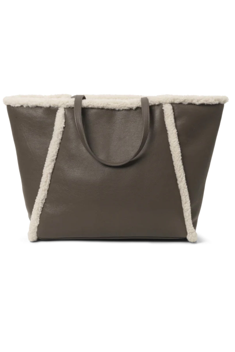 Faux Shearling Tote Major Brown