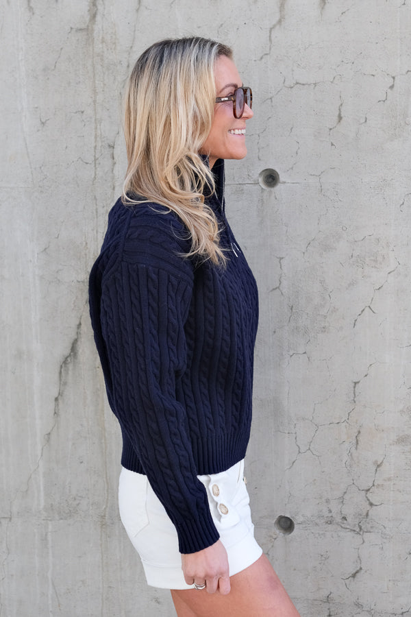 Madelyn Cable Sweater Navy