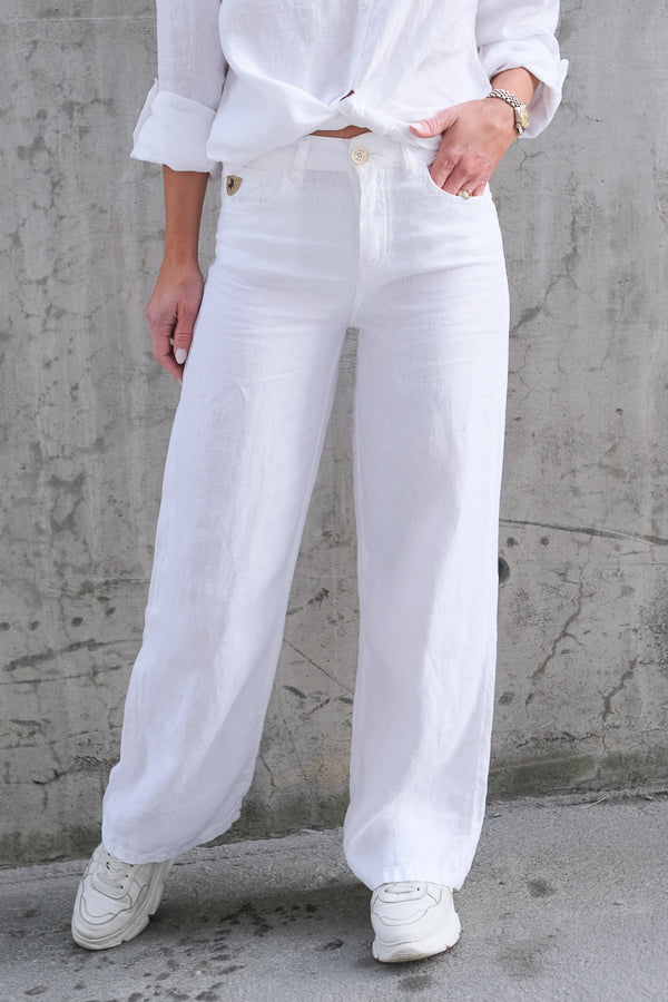 Culotte Linen Pants White