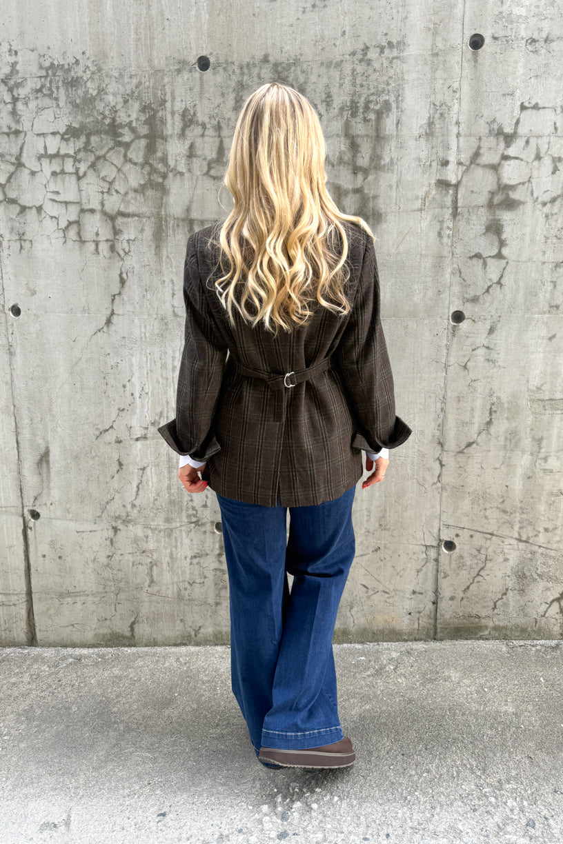 Adira Blazer Brown Check
