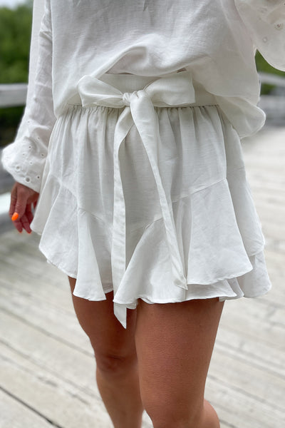 Skirt Shorts Linen White