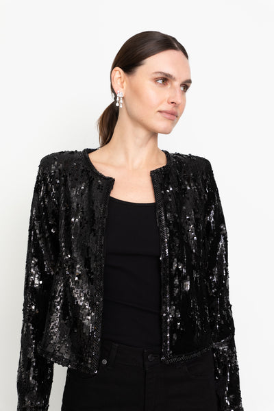 Vela Sequin Jacket Black