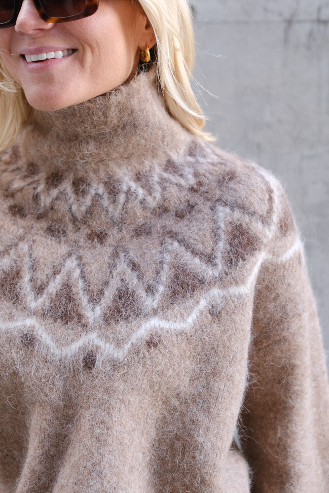 Champoluc Knitted Sweater Fair Isle Hazelnut