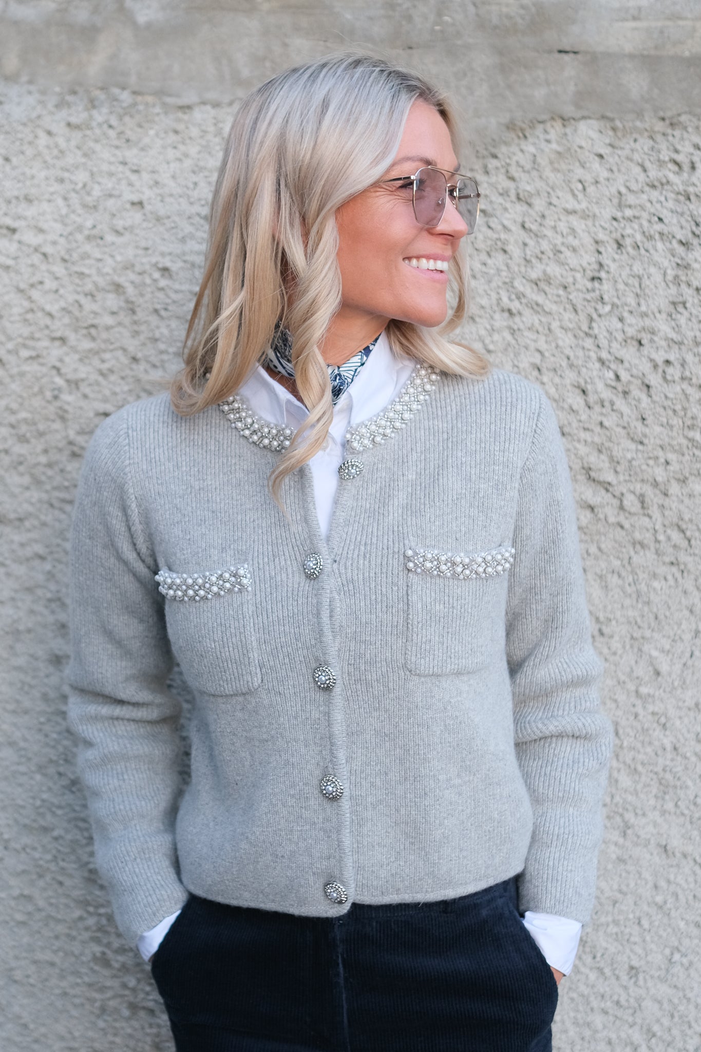 Garvi Cardigan Gris Chine