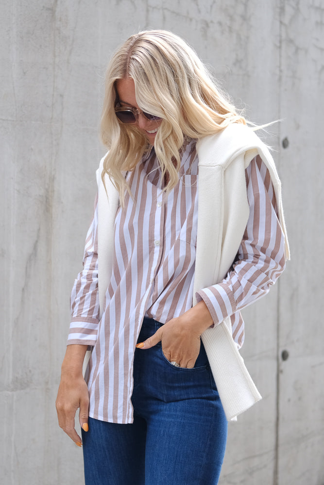 Elsa Shirt Russet White Stripe