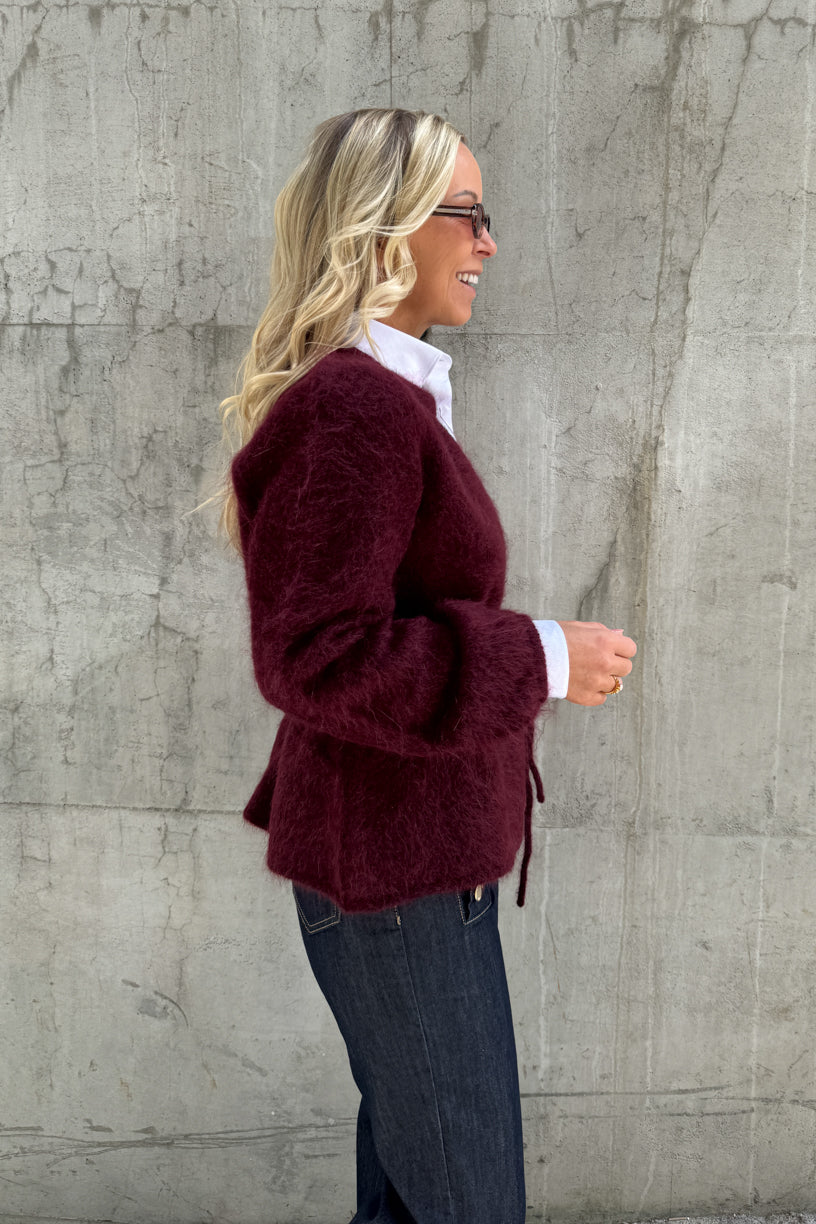 Fredrikke Chunky Cardigan Oxblood