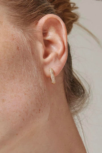 Hoops Sparkling Square 15mm Gold