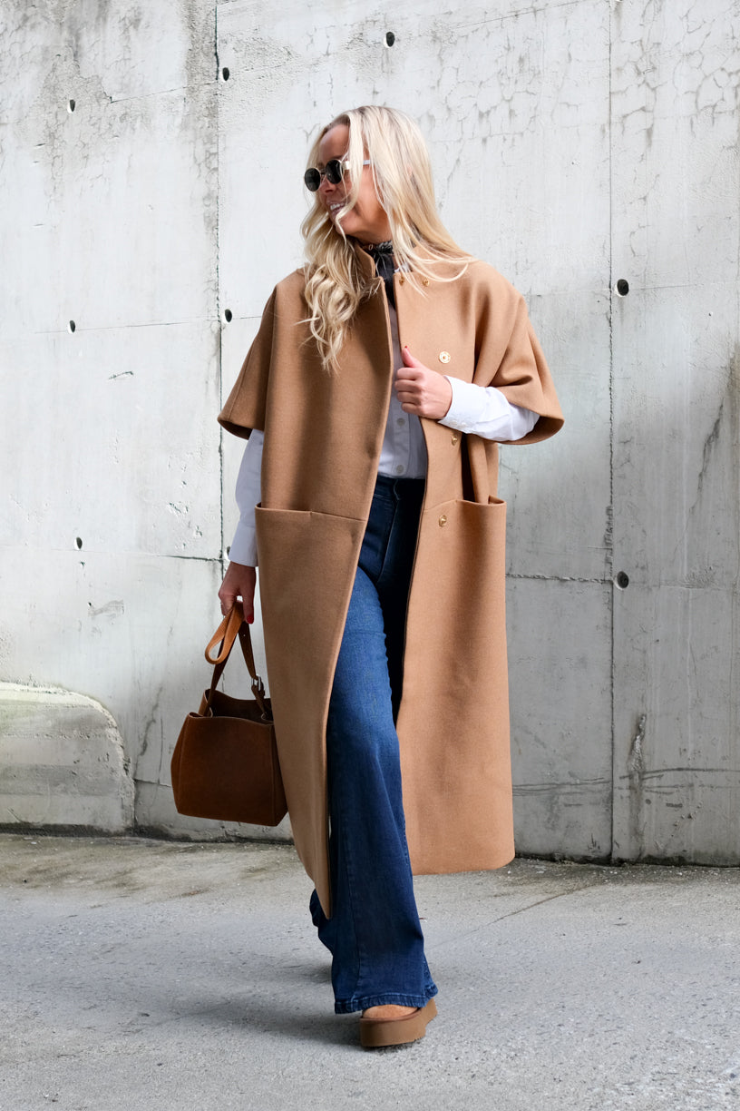 Long Mok Coat Camel