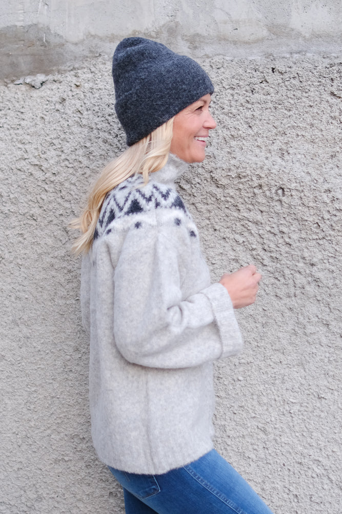 Champoluc Knitted Sweater Fair Isle Grey