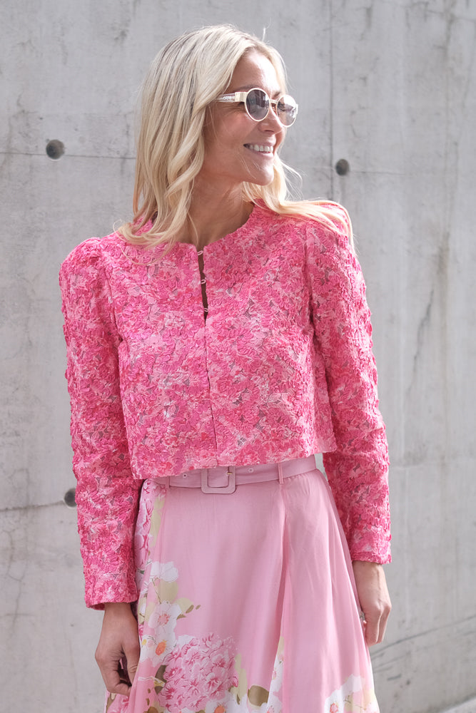 Embroidered Jacket Pink Bloom