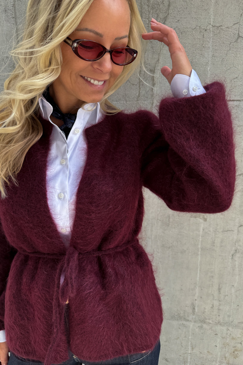 Fredrikke Chunky Cardigan Oxblood