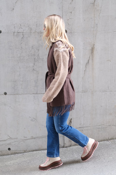 Elly Lambwool Vest Brown Melange