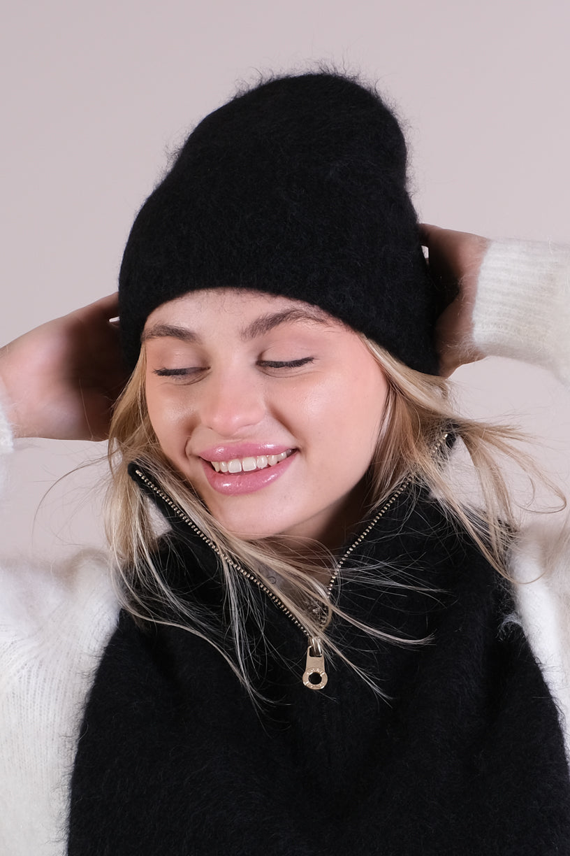 Silje Chunky Hat Black