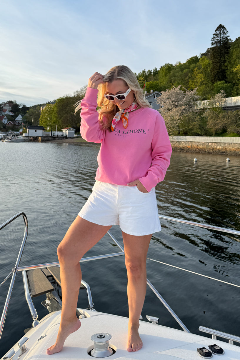 College Classic Sweater Hot Pink