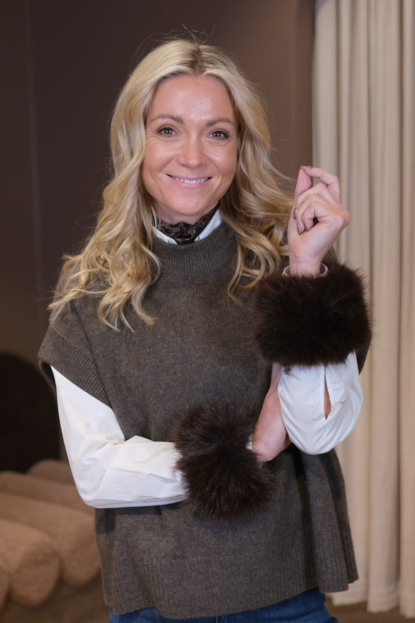 Fuskepels Arm Cuff Brun