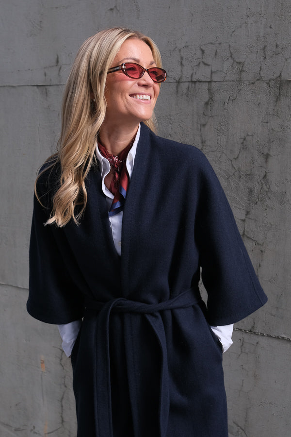 Ruby Lambswool Coat Navy