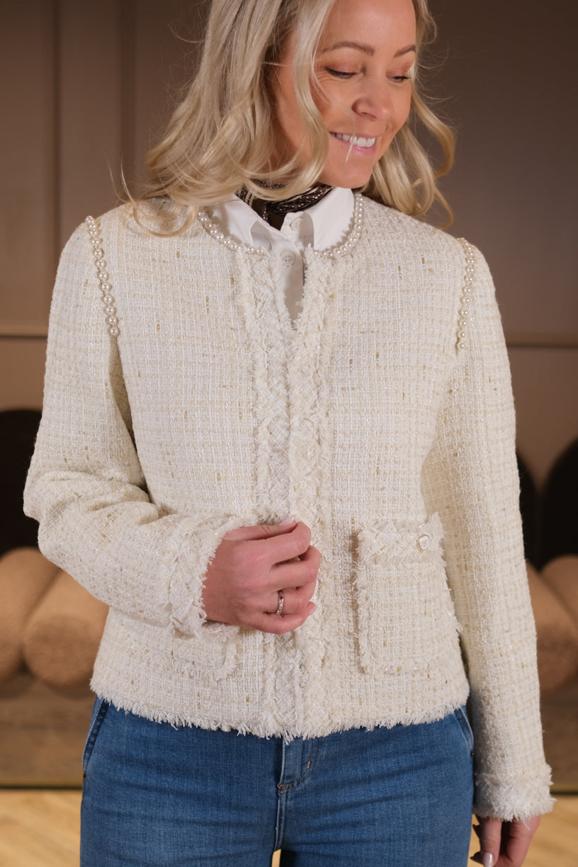 Zaylee Tweed Jacket Ivory