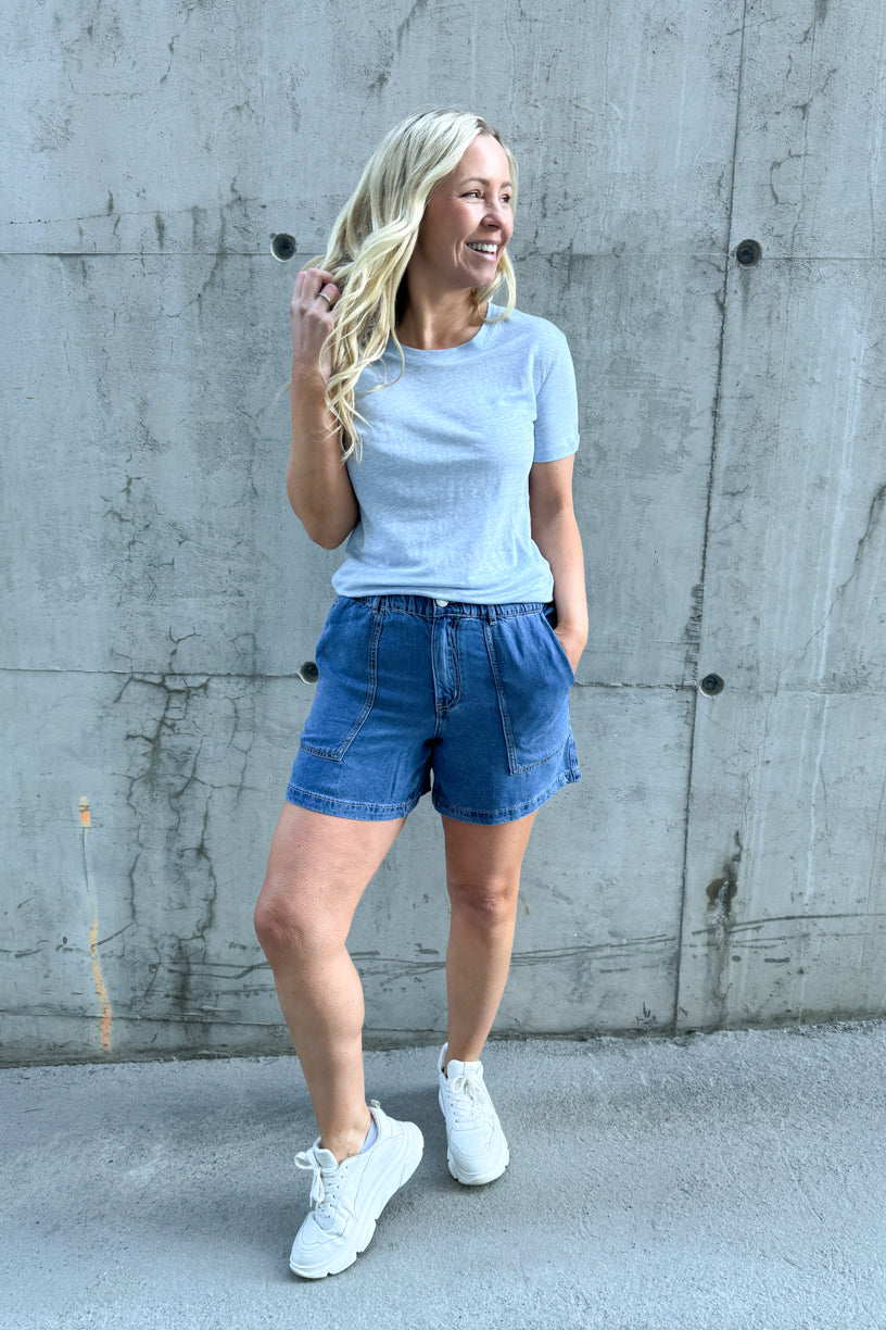 Jane Linen Tee Kentucky Blue