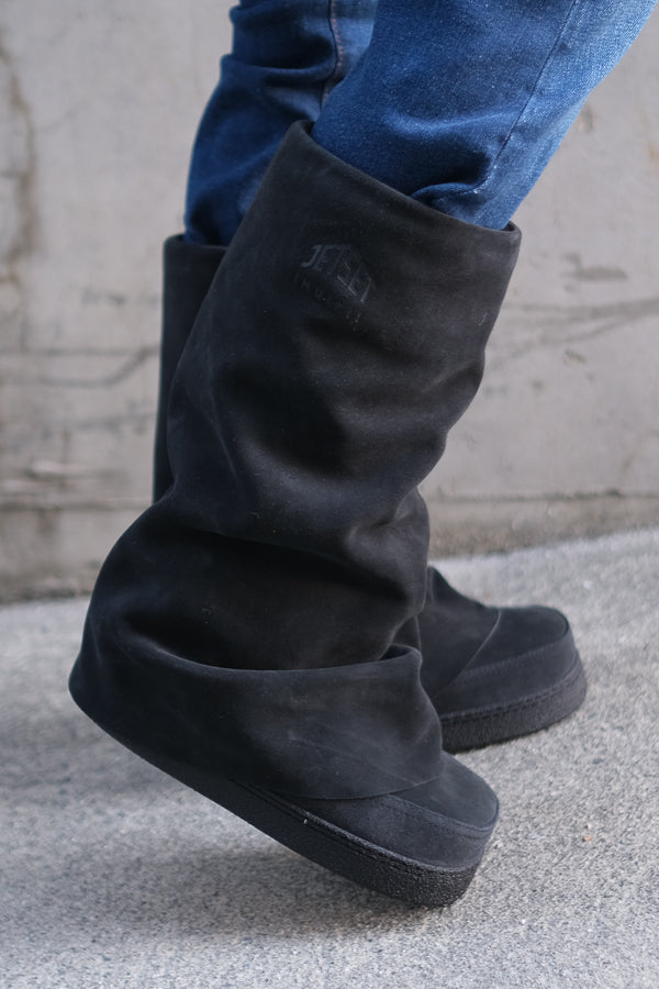 Inuikii X Jetset Drape High Boot Black